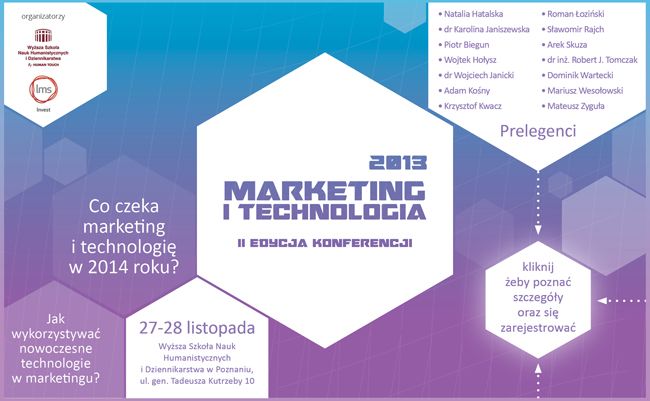 Marketing i Technologia 2013 -  Konferencja już za dwa tygodnie 