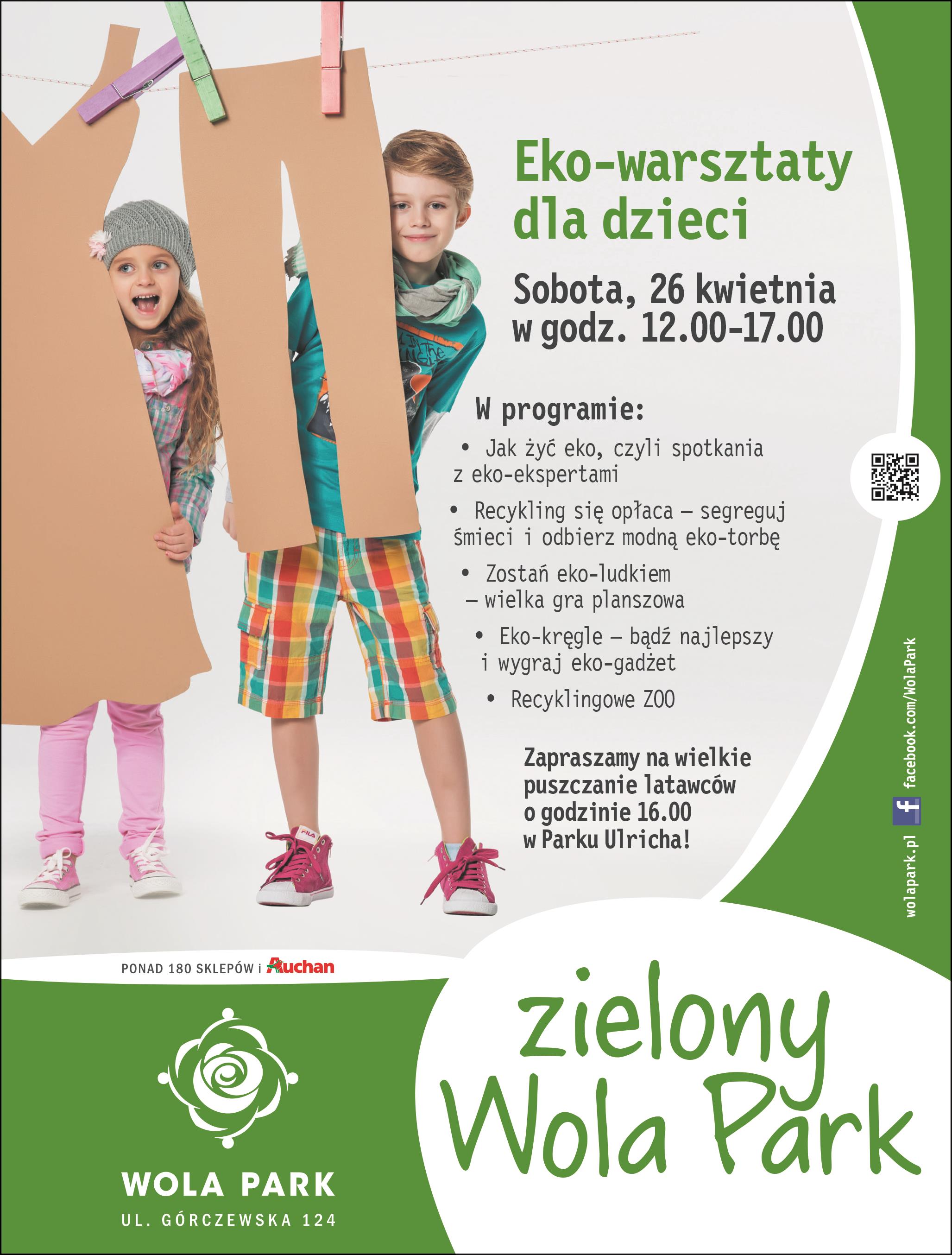 „EKO-WARSZTATY DLA DZIECI” – EKOLOGICZNY PIKNIK W WOLA PARK! 